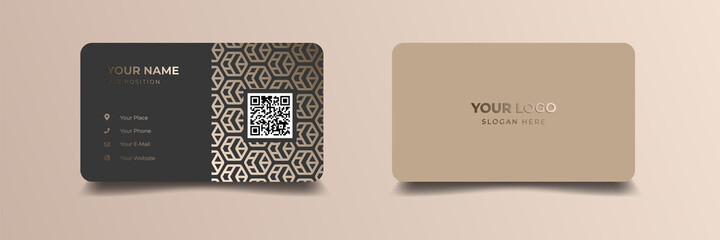 Wall Mural - luxury and elegant golden business card. design with trendy pattern minimalist print template. round