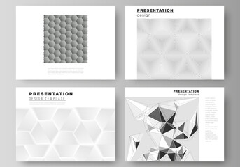 Poster - The minimalistic abstract vector illustration layout of the presentation slides design business templates. Abstract geometric triangle design background using different triangular style patterns.