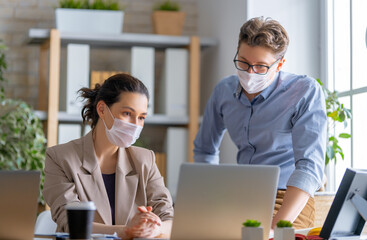 Wall Mural - people working in office