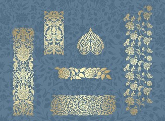 Wall Mural - paisley floral pattern, textile , Rajasthan, royal India	