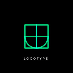 Poster - Geometric shape letter U, line monogram, decorative logo concept, linear monogram for architecture office, minimal style vector logo.