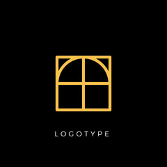 Poster - Geometric shape letter N, line monogram, decorative logo concept, linear monogram for architecture office, minimal style vector logo.