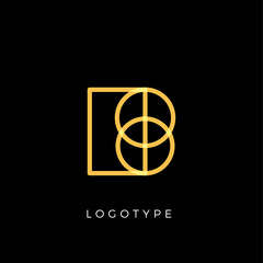 Aufkleber - Geometric shape letter B, line monogram, decorative logo concept, linear monogram for architecture office, minimal style vector logo.