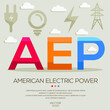 AEP mean (American Electric Power) Energy acronyms ,letters and icons ,Vector illustration.