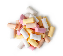 Wall Mural - marshmallows on white background