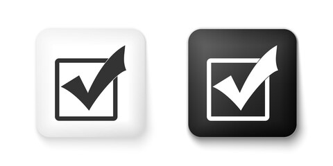 Poster - Black and white Check mark in a box icon isolated on white background. Tick symbol. Check list button sign. Square button. Vector.
