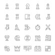 © Lifeking - Set of chess line icon. Board game, king, queen, bishop, pawn, rook, knight and more.