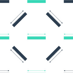 Poster - Green The measuring height and length icon isolated seamless pattern on white background. Ruler, straightedge, scale symbol. Vector.