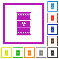 Poster - Radioactive waste flat framed icons