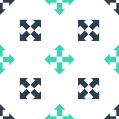 Fototapete - Green Arrows in four directions icon isolated seamless pattern on white background. Vector.