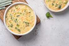Bowl Of Broccoli And Cheddar Cheese Soup