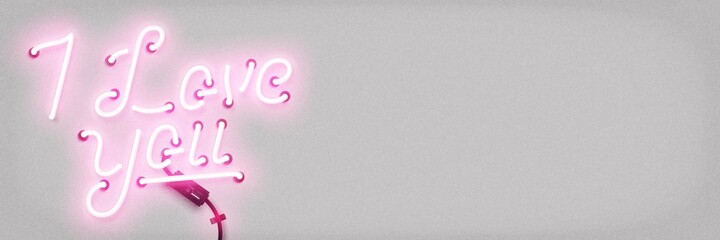 Wall Mural - vector realistic isolated neon sign of i love you with copy space on the white background. concept o