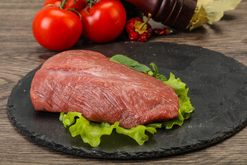 Raw beef piece for cooking