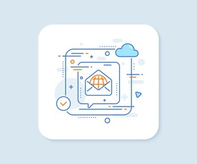 Poster - web mail line icon. abstract vector button. message correspondence sign. e-mail symbol. web mail lin