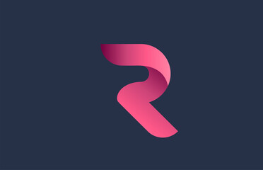 Wall Mural - R blue pink alphabet letter logo for branding and business. Gradient design for creative use in icon lettering