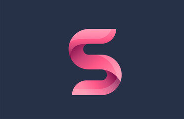 Wall Mural - S blue pink alphabet letter logo for branding and business. Gradient design for creative use in icon lettering