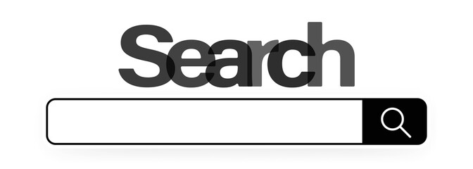 Poster - Search bar. Search window with shadow. Search boxes with shadow on transparent background. Vector on isolated white background. EPS 10