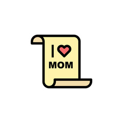 Wall Mural - mothers day letter outline icon. Element of mothers day illustration icon. Signs and symbols can be used for web, logo, mobile app, UI, UX