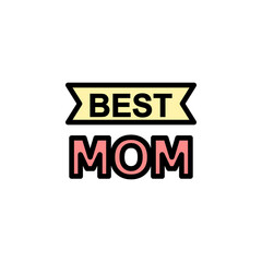 Wall Mural - mothers day best mom outline icon. Element of mothers day illustration icon. Signs and symbols can be used for web, logo, mobile app, UI, UX