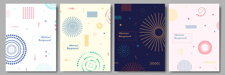 Fototapete - vector abstract illustration. neo memphis pattern poster collection. vibrant color background. cool 