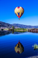 Wall Mural - Hot Air Balloon Reflected in Four Island Lake