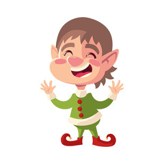 Wall Mural - cute elf character cartoon, icon isolated image