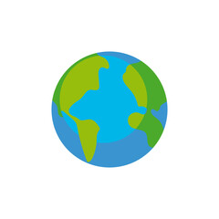 Wall Mural - world planet map icon isolated and flat image