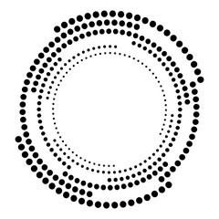 Poster - Dot halftone gradient effect. Round shape. Graphic design element. Abstract banner. Stock image. EPS 10.