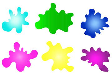 Aufkleber - Colored blots set. Liquid color background design. Vector paint. Grunge brush. Stock image. EPS 10.