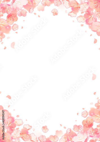 Fototapeta 桜フレーム 縦 Sakura Rama Akwarela Fototapety Foteks