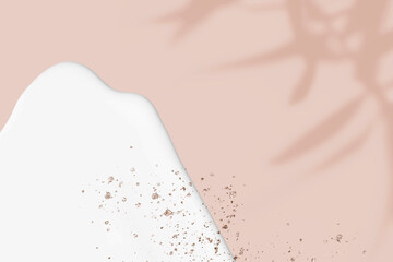 Wall Mural - pastel pink background vector with leaf shadow and glitter