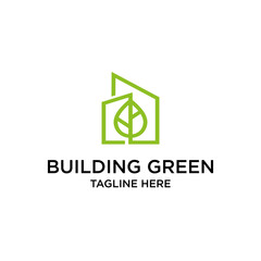 eco building tower vector logo design template