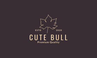 maple leaf line hipster logo symbol icon vector graphic design
