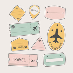 Wall Mural - Travel stickers and badge set vector