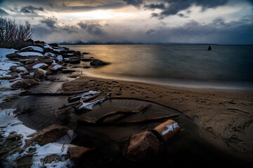 sea, sunset, ocean, beach, coast, water, landscape, sky, rock, nature, seascape, rocks, blue, stone, sunrise, wave, coastline, sun, clouds, waves, shore, summer, horizon, coastal, cloud, snow, cold, 