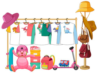 Wall Mural - Isolated clothes on the rack display