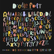 Alphabets, punctuations and numbers doodle typography vector set