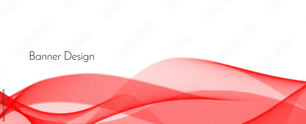 Abstract elegant decorative modern red wave design banner background ...