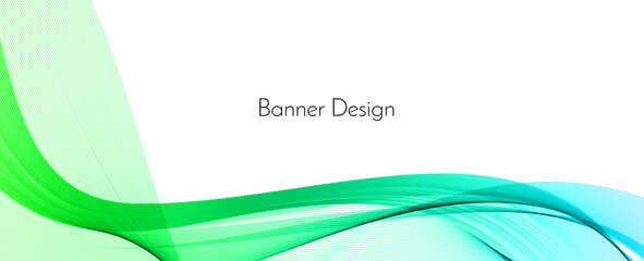 Abstract modern green wave banner vector background