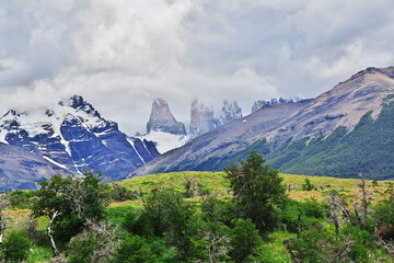 Sticker - Blue towers in Torres del Paine National Park, Patagonia, Chile