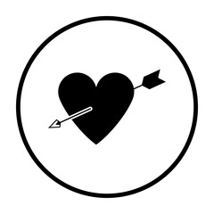 Sticker - Pierced Heart By Arrow Icon