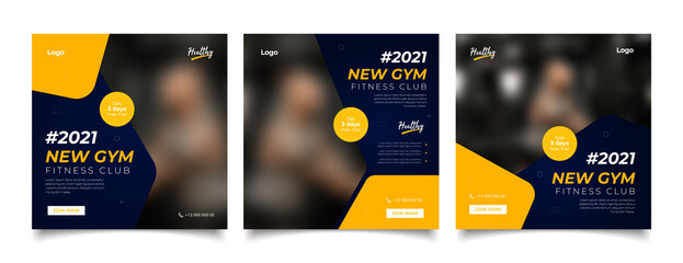 Wall Mural - Gym Fitness social media post template