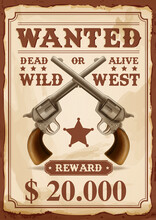 Old Wild West Poster With Guns