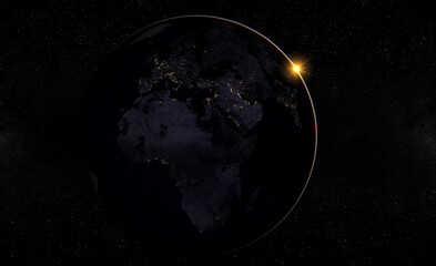 Wall Mural - planet earth as seen from space, 3d illustration