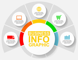 Leinwandbilder - Infographic vector template for presentation, chart, diagram, business concept with 5 options