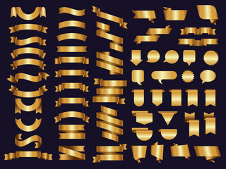 Wall Mural - golden ribbons. decoration symbols tapes and luxury banners recent vector templates collection. illu