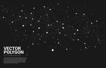 Poster - Network Connecting dot polygon background. Concept of Networking technology and futuristic style.