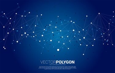 Poster - Network Connecting dot polygon background. Concept of Networking technology and futuristic style.