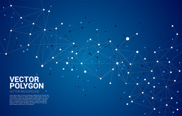 Poster - Network Connecting dot polygon background. Concept of Networking technology and futuristic style.