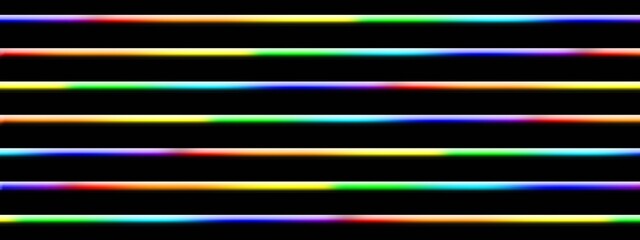 Poster - Colored abstract background - tubes in rainbow colors on dark background - 3D illustration